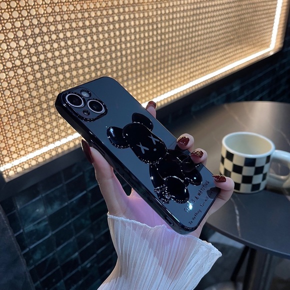 Electroplate Blue Violent Bear in Dark Background iPhone Case - Picture 10 of 14